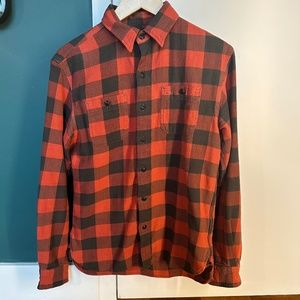RRL Ralph Lauren Matlock Plaid Twill Workshirt | Red + Black | Size S